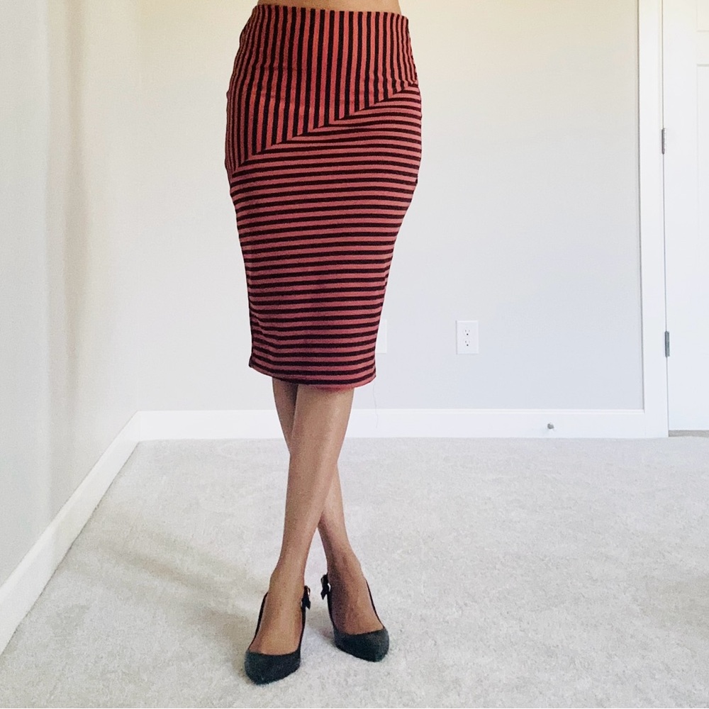 Stripe Bodycon Pencil Skirt